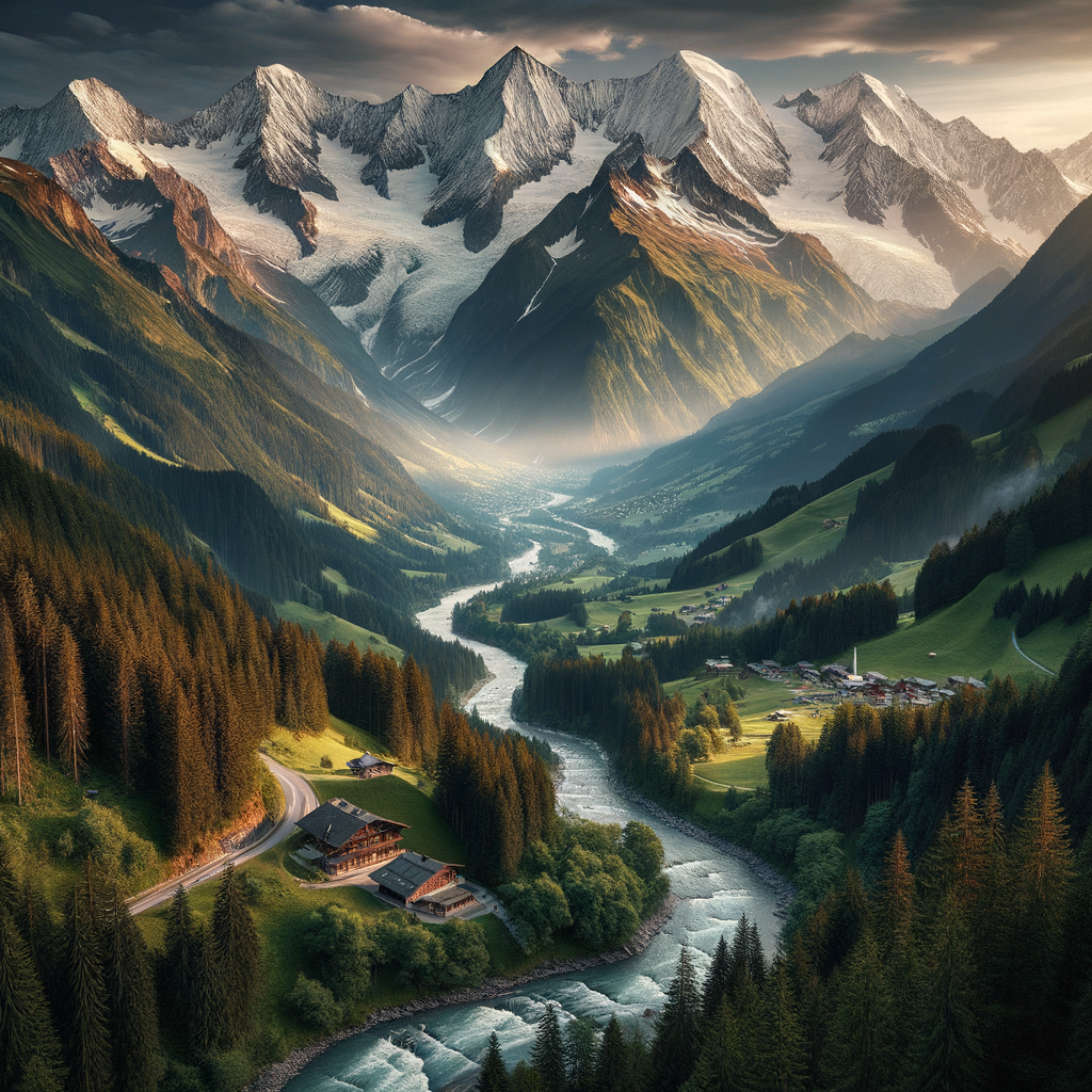 paisaje de la cordillera de los alpes